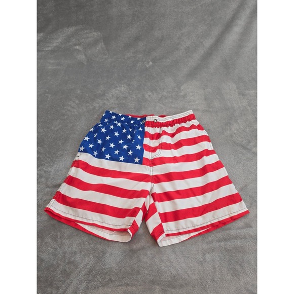 Unbranded Other - American Flag Patriotic Swim Trunks Mens Large USA Stars and Stripes Board Short